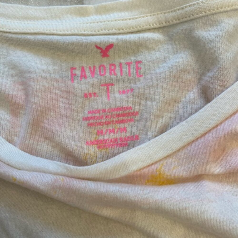 American Eagle Pastel Tie-dye White Lightweight Long Sleeved T-Shirt, Medium - Picture 8 of 8